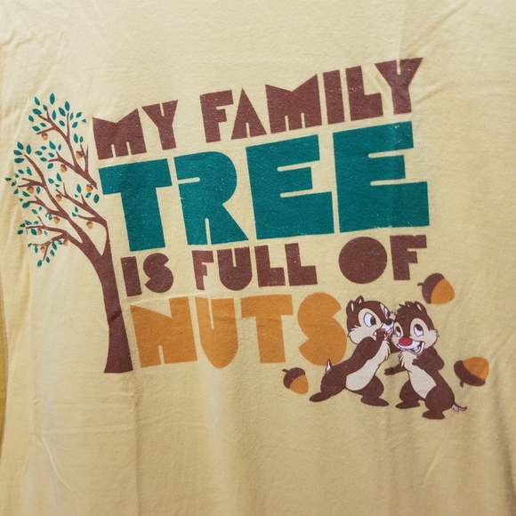 Disney Chip & Dale Chipmunks Graphic T-Shirt Family Men's Medium M Yellow Unisex - Picture 3 of 6